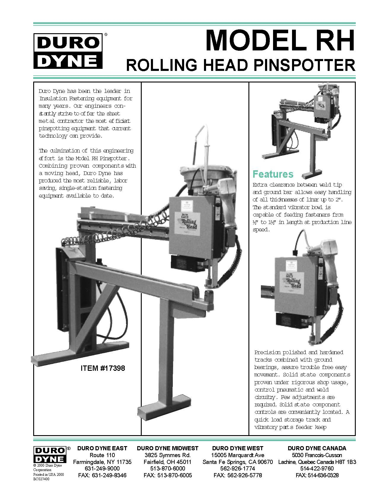 RH Rolling Head Pinspotter