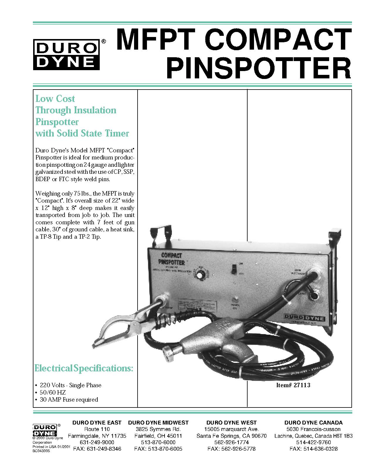 MFPT Compact Pinspotter